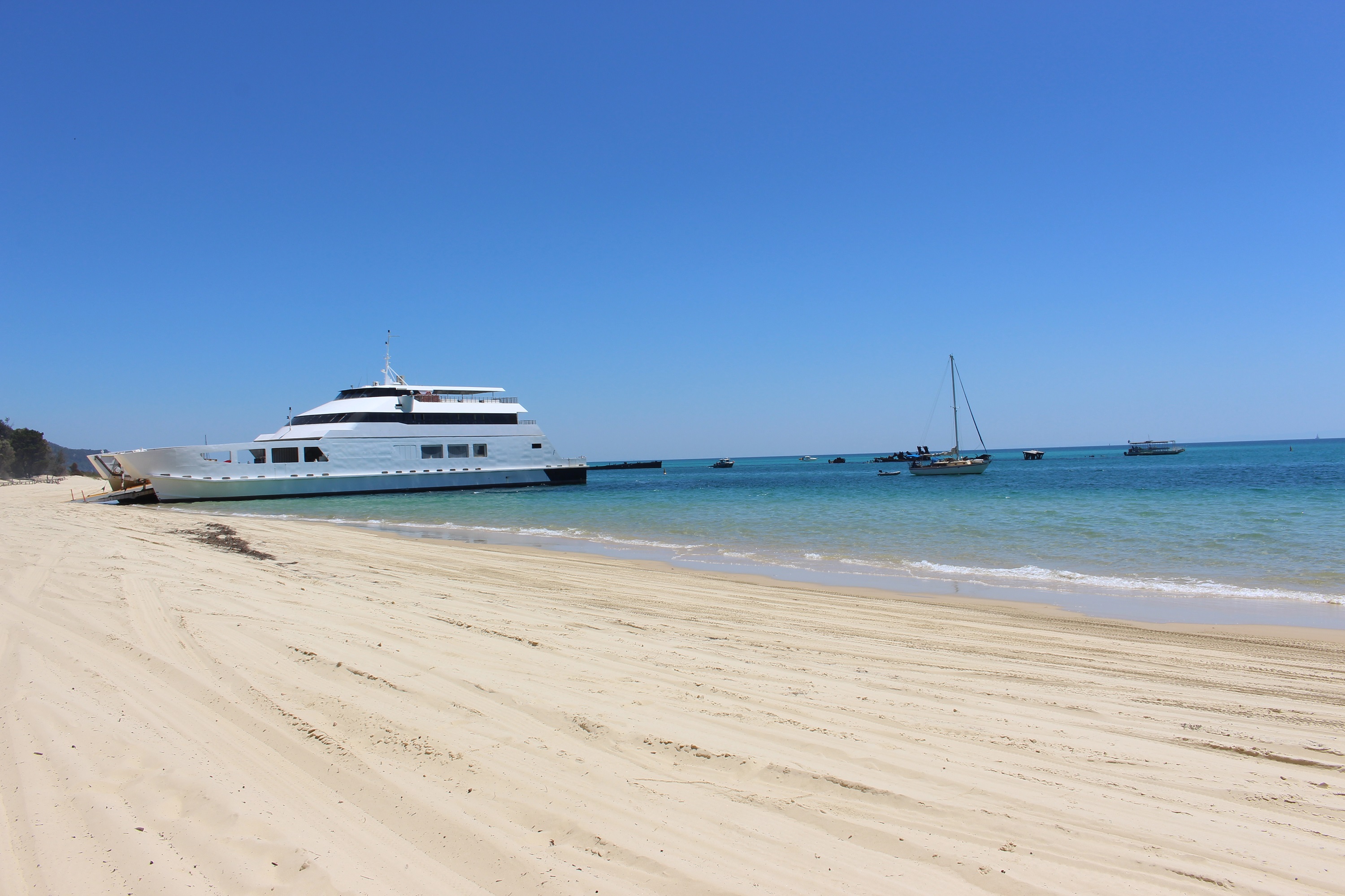How to get to Tangalooma 1 Micat vehicle ferry to Banyandah Waters Beach House Tangalooma Moreton Island